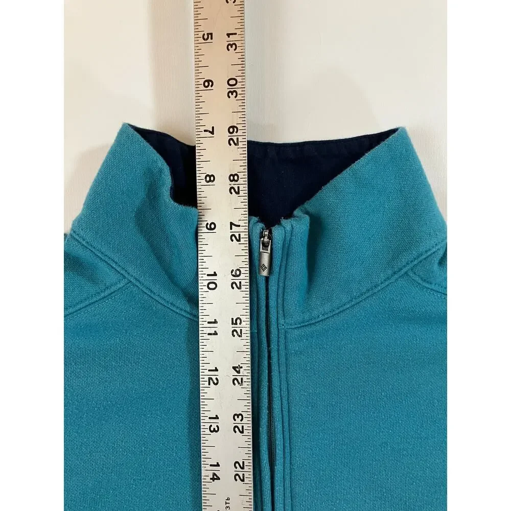 Columbia Men’s M Teal Quarter Zip Pullover Sweatshirt Embroidered Logo